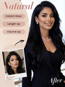 7 piezas, 120g, extensiones de cabello humano real de color negro azabache, extensiones de cabello humano rectas Remy con clips - S1 - Ver 8