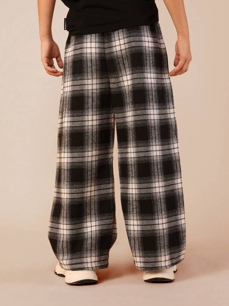 Plaid Pants With Number Print