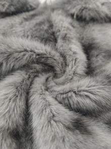 SHEIN Áo khoác lông giả dành cho nữ - Xám - Xem 5