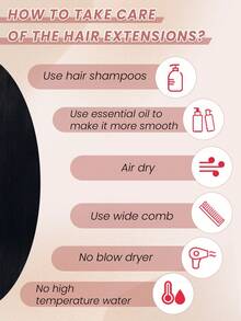 7 piezas, 120g, extensiones de cabello humano real de color negro azabache, extensiones de cabello humano rectas Remy con clips - S1 - Ver 10