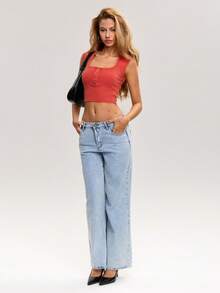 SHEIN ICON Y2k Women's Goth Sexy Casual Solid Color Cropped Tank Top, Summer - Redwood - View 13