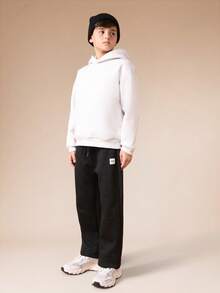 SUMWON Boys Cable Knit Cuffed Jogger Sweatpants Cozy Winter Ribbed Ankle Elastic Waistband Drawstring Comfortable Casual Wear Vacation - Black - View 7