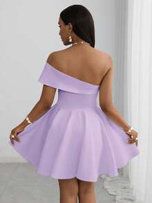 Slaydiva Rochie mini albă cu umeri goi, primăvară/vară 2025, nou-venită, pentru sezonul de nunți, festivaluri de muzică, petreceri, casual, cluburi, ocazii formale - A - Mov Mov - Vizualizare 2