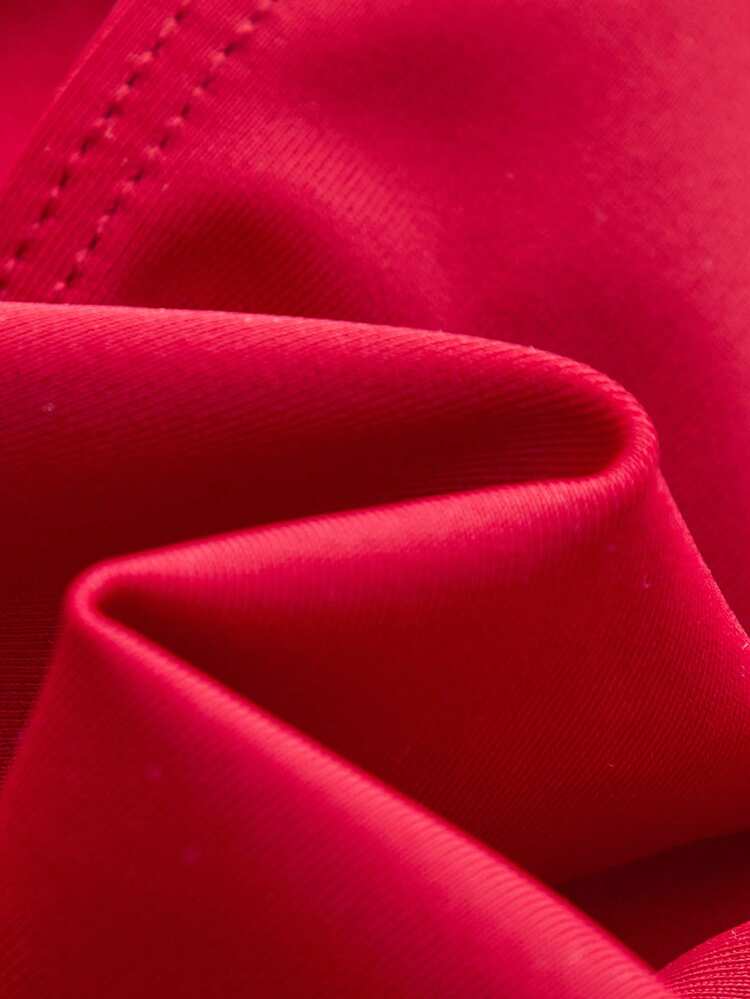 SHEIN Maija 女性用無地ラッシュデザイン メタルデコレーション カジュアルバケーション ワンピース水着