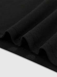 ROMWE MEN Academia Men's Skeleton Print Casual Loose Fit Round Neck Short Sleeve T-Shirt - Black - View 4