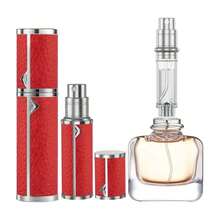 超细纤维皮革包覆合金材质，高级旅行香水瓶，带喷雾泵，底部灌装，可重复灌装迷你香水瓶/5毫升容量 - 彩色 - 查看 3