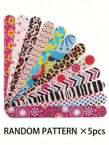 5pcs Pack Sandpaper Double Sided Printed Nail File Buffer Polishing Tool Random Pattern For Ladies Nail Care And Nail Art Back To School Nail Supplies Nail Tools Nail Art Tools Nails Press On Nails Manicure Pedicure Essential Professional DIY Beauty Salon Home Use Gift Idea - Multicolor - View 16