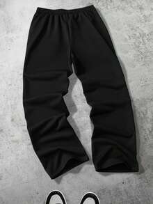 PAVTROS Quần thể thao nam phong cách đường phố, thời trang, quần jogger dáng rộng, quần dệt kim, quần thể thao cạp chun có dây rút, quần có túi, khẩu hiệu viết tay kiểu retro, phong cách độc đáo, chữ viết tay retro thú vị, kết hợp với thiết kế đồ họa dây chuyền thời trang, trang phục thường ngày, phong cách đường phố, dự tiệc, tựu trường, thời trang, quà tặng ngày lễ, quà tặng bạn trai, ngày Valentine, "Tôi yêu bạn trai của tôi", phong cách cổ điển, thời trang đường phố, lễ hội. - màu đen - Xem 8