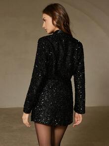 Aveloria Rosie 奢华法式亮片装饰收腰西装外套