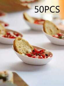 5-100pcs Egg Shaped Mini Appetizer Plates, Reusable Sugarcane Slag Egg Shaped Seasoning Bowls, 3 Inches, Cake/Salad/Dip Tasting Plates, For Weddings, Parties, Birthday Parties, Outdoor Camping, BBQ - Multicolor - View 13