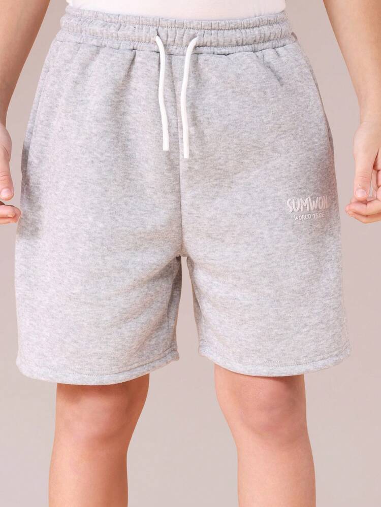 Jersey Knit Drawstring Waist Shorts With Side Pockets
