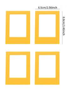 Minimalist Multi-Function Fridge Magnet & Decor Stickers Valentine's Day, Birthday,Picture Frame,Acrylic Fridge Magnetic Frame, Acrylic Photo Picture Frames, Double Sided Photo Refrigerator Magnet Picture Frame , Clear Picture Display Frame - Yellow - View 3