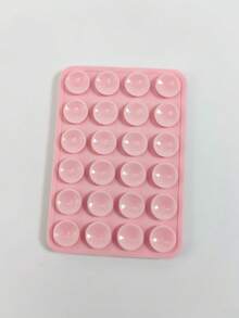 1个手机硅胶吸盘，带24个方形吸盘，双面硅胶吸盘手机支架，适用于手机壳、自拍、视频等多种场景。