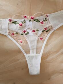 SHEIN 2 piezas Conjunto de lencería blanca transparente - Multicolor - Ver 4