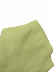 Franclia 女士甜美法式短袖V领荷叶边下摆系带露脐上衣，春夏款 - 綠色 - 查看 7