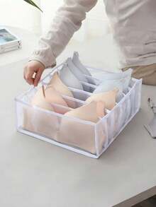 1pc/2pcs White/Grey/Underwear Organizer - 6 Gird Underwear Organizer, Foldable Underwear Divider Organizer, Closet Organizer Divider, Bra Drawer Organizer For Home Use - StyleA - View 4