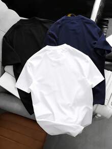 SHEIN 男士休闲印花圆领短袖T恤 - 彩色 - 查看 2