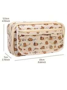 2pcs Capybara Pencil Bag, Cute Cartoon Flip, Transparent Front Multi-Pocket, Oxford Fabric Storage Bag, Large-Capacity Multi-Functional Student Stationery, Cute Multifunctional Storage Bag, Pencil Case, Cosmetic Bag For School, Stationery,Holiday Gifts, School Gifts,Back To School,School Supplies - Multicolor - View 7