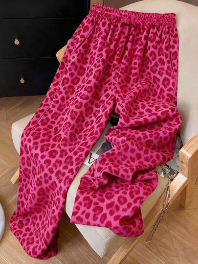 Resyla Y2K Retro American Fashion Street Chic Leopard Print Plus Size Women Sweatpants