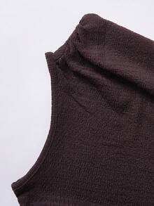 SHEIN Elegant semesterset för tweenflickor, tryckt asymmetrisk t-shirt med asymmetriska axlar och kortärmad midikjol i två delar - Rosa - Visa 6