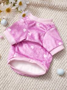 PETSIN 1 Printed Bear Letter Flannel Sweatshirt, Pet Autumn And Winter Thick Warm Pink Version - Pink - View 10