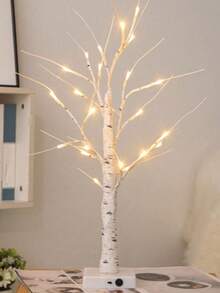 1 款迷人树枝灯，四季皆宜：电池供电，非常适合室内/室外庆祝活动、派对装饰、餐桌装饰、中心摆件、人造花、塑料花、情人节、礼物、生日、毕业典礼、圣诞节装饰、家居圣诞礼物、圣诞饰品 [不含电池] - 白樺樹 - 查看 5