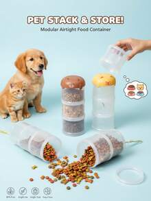 PETSIN 宠物密封分装罐 户外狗狗便携式多功能分装瓶 猫咪可拆卸储物罐 密封容器