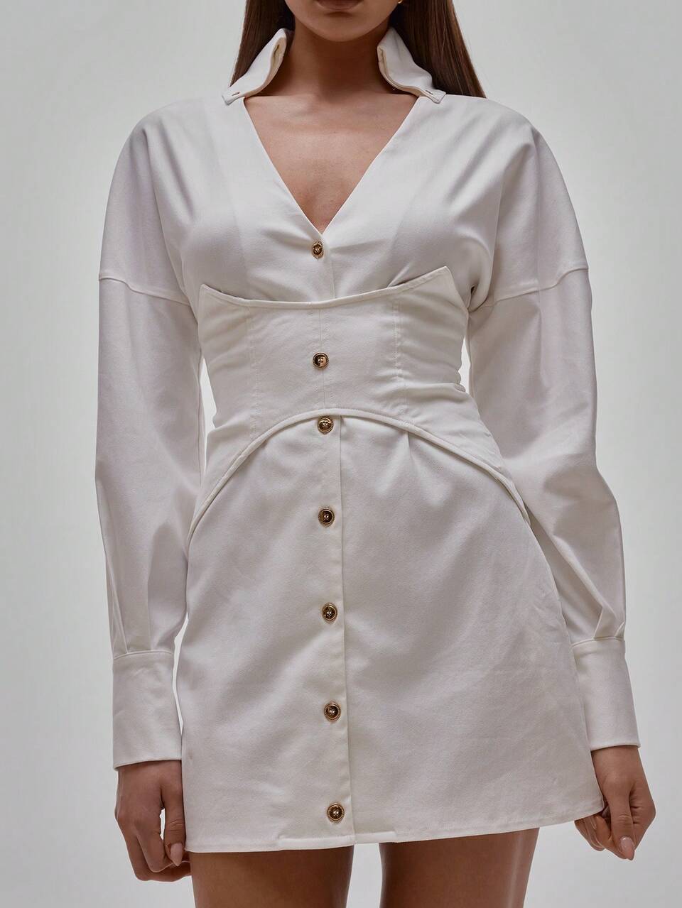Maßgeschneidertes, geschichtetes Minikleid mit Korsett-Detail, langärmlig, für Partys, sexy Nachtausgänge, elegante Anlässe wie Valentinstag, Braut, Verlobung, Junggesellinnenabschied, Sommer