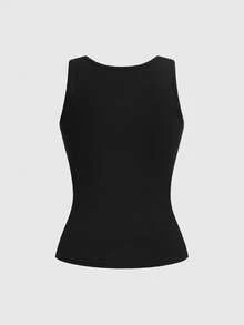 ROMWE Grunge Punk Street Punk Kreuz Muster Strass verziertes Damen Tank Top - Schwarz - Übersicht 2
