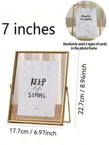 1pc Gold Metal Frame Acrylic Floating Photo Holder, Modern Decorative Frame Gifts Birthday Graduation - Gold - View 13