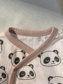 Loomiva Newborn Baby Girl Cartoon Bear Pattern Knit Soft Crew Neck Long Sleeve Pullover Top And Elastic Waist Pants 2-Piece Set - Multicolor - View 7