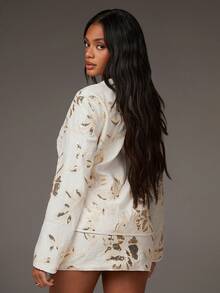 Athîral Women's Embroidered Sequin Patchwork Fitted Skirt - Multicolor - View 5