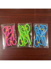 6/12PCS, Safety Scissors, Plastic Scissors For Student Handicrafts, Cutting Scissors, Plastic Wrapped Iron Small Scissors For Beginners, DIY Art Tools For Children, Student Scissors, Office Scissors - Multicolor - View 7