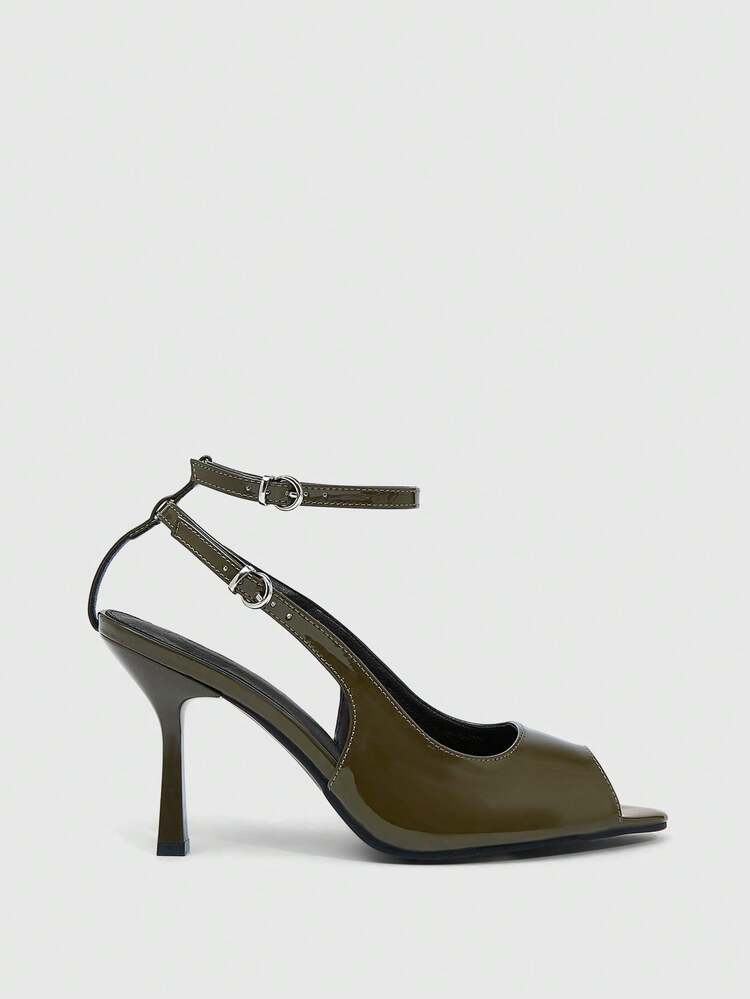 CUCCOO SZL Women's Fashionable And Elegant High Heel Sandals With Peep-Toe Buckle Design Valentine's Day Spring Shoes Prom Heels Summer Shoes