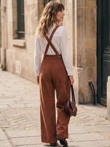SHEIN LUNE Chic Jumpsuit Long Casual Sleeveless Jumpsuit In Woven Fabric - Brown - View 2