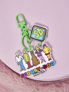 SCOOBY-DOO X SHEIN 可爱卡通花朵汽车、人物和狗狗图案绿色钥匙扣 - 大綠色 - 查看 2