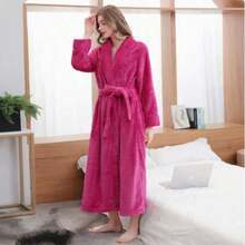 SHEIN Basic living 超柔软珊瑚绒浴袍 - 速干、不掉毛、透气 | 男女皆宜 | 时尚设计 | 秋冬情侣睡衣 - 彩色 - 查看 19