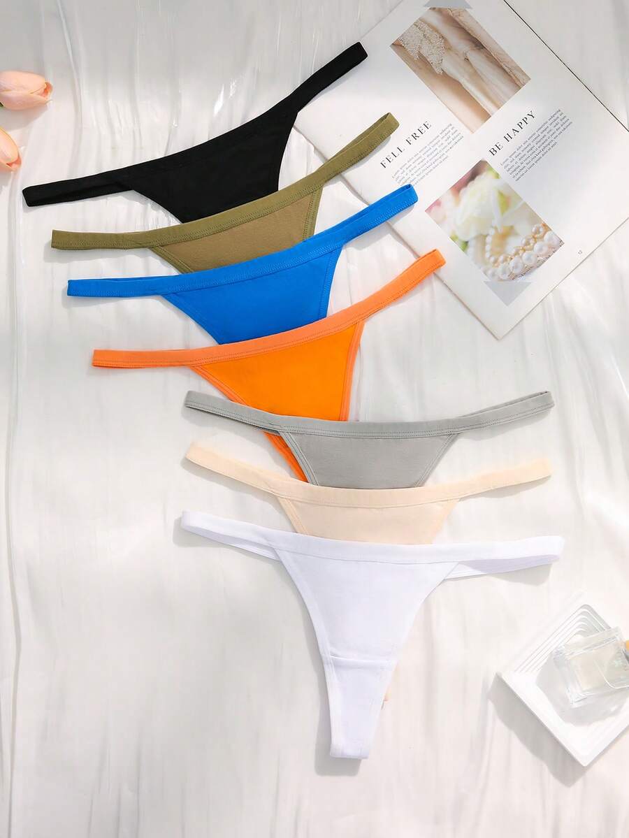 Eraneu 7pcs/Pack Seamless Underwear (Thong) Set