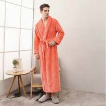 SHEIN Basic living 超柔软珊瑚绒浴袍 - 速干、不掉毛、透气 | 男女皆宜 | 时尚设计 | 秋冬情侣睡衣 - 彩色 - 查看 47