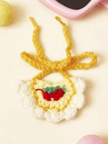 PETSIN 1pc Soft Breathable Skin Friendly Washable Adjustable Handmade Knitted Pet Collar Plaid Floral Cartoon Cherry Embroidered Bow Decor Macaron Morandi Color Cat Necklace Small Dog Scarf Bib Bandana Accessories For Christmas Pet Birthday Pet Owners Dog Cat Lovers Daily Wear Outdoor Walking Family Gatherings Photo Shooting Spring Summer Autumn Pet Fashion Handmade Pet Accessories Dog Jewelry Cat Collar Small Dog Accessories - Multicolor - View 12