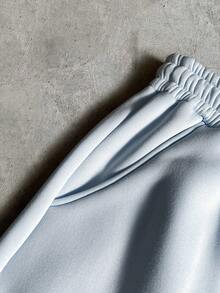 AXEPEAK Men's Numeric Print Polo Collar Long Sleeve Sweatshirt And Sweatpants Casual Suit - Blue - View 7