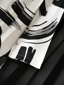 Rusticease 女士纯色圆领短袖上衣和印花阔腿裤套装，夏季两件套 - 彩色 - 查看 5