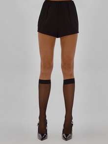 MUSERA Woven Tailored High Rise Mini Shorts Co-Ord Bottom Only Party Sexy Night Out Elegant Occasion Valentines Bridal Wedding Engagement Spring Wedding Party Summer Vacation Holiday Festival - Black - View 2