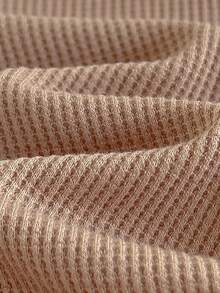 Loomiva 新生女宝宝卡通熊图案针织柔软圆领长袖连体衣和帽子两件套 - 彩色 - 查看 4