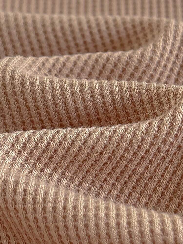 Loomiva 新生女宝宝卡通熊图案针织柔软圆领长袖连体衣和帽子两件套 - 彩色 - 查看 5