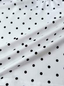 SHEIN 少女白色波点蕾丝边吊带背心，休闲可爱叠穿背心，春夏款 - 白色 - 查看 5