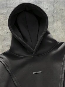 AXEPEAK 休闲连体衣，采用解构式弧形拼接设计 - 深灰色 - 查看 3