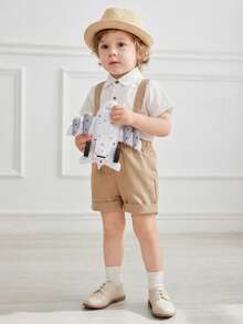 Cozy Pixies Basic All-Match College Style British Style Boys' Elastic Pu Leather Splicing Oxford Shoes With Cap Toe Party - Apricot - View 3