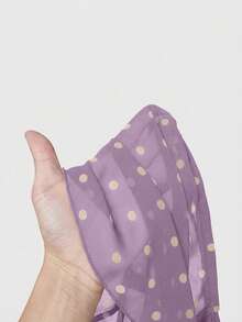 ROMWE Sexy Y2K Polka Dot Chiffon Allover Print Ruffle Collar Design Women Camisole - Mauve Purple - View 5