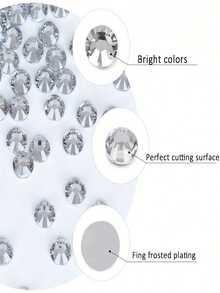 2000 viên đá giả kim cương giả bằng nhựa màu bạc, hình tròn, kích thước 3-6mm, dùng để làm phụ kiện giày dép, quần áo, mỹ phẩm, túi xách, trang trí. - Bạc - Xem 6